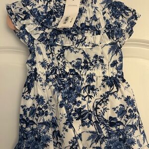 Janie and Jack Blue and White Floral Dress